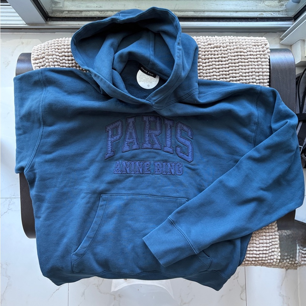 Anine Bing Navy Paris Hoodie - Picture 2 of 2
